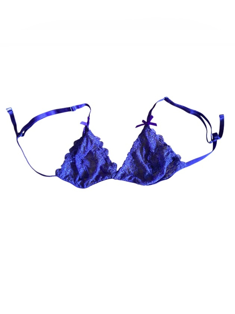 HOROSCOPEZ Classic Floral Triangle Lace Sexy Purple Bralette Size L